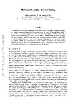Multilingual Neural RST Discourse Parsing