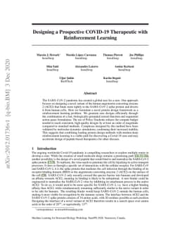 Designing a Prospective COVID-19 Therapeutic with Reinforcement Learning