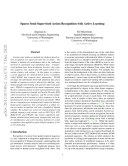 Sparse Semi-Supervised Action Recognition with Active Learning