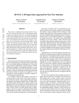 3D-NVS: A 3D Supervision Approach for Next View Selection