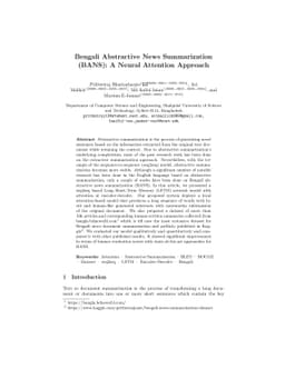 Bengali Abstractive News Summarization(BANS): A Neural Attention
  Approach