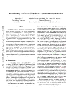 Understanding Failures of Deep Networks via Robust Feature Extraction