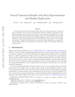 Neural Contextual Bandits with Deep Representation and Shallow
  Exploration
