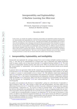Interpretability and Explainability: A Machine Learning Zoo Mini-tour