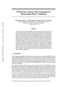 IV-Posterior: Inverse Value Estimation for Interpretable Policy
  Certificates