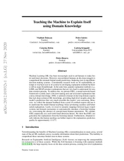Teaching the Machine to Explain Itself using Domain Knowledge