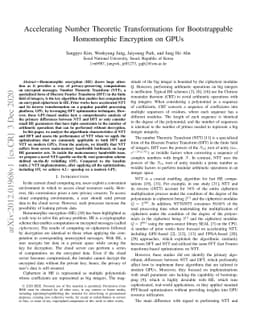 Accelerating Number Theoretic Transformations for Bootstrappable
  Homomorphic Encryption on GPUs