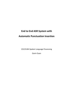 End to End ASR System with Automatic Punctuation Insertion
