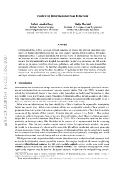 Context in Informational Bias Detection