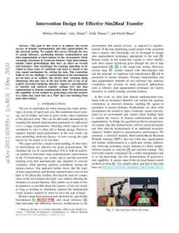 Intervention Design for Effective Sim2Real Transfer