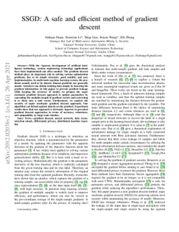 SSGD: A safe and efficient method of gradient descent