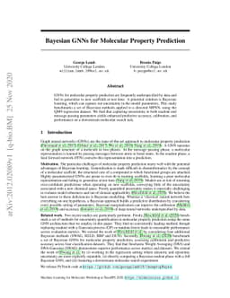 Bayesian Graph Neural Networks for Molecular Property Prediction