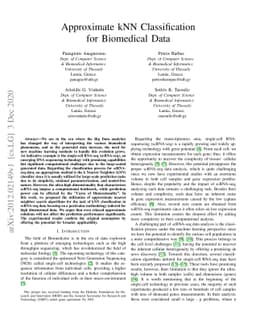 Approximate kNN Classification for Biomedical Data