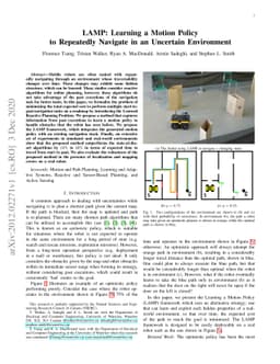 LAMP: Learning a Motion Policy to Repeatedly Navigate in an Uncertain
  Environment