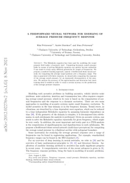 A feedforward neural network for modelling of average pressure frequency
  response