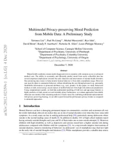 Multimodal Privacy-preserving Mood Prediction from Mobile Data: A
  Preliminary Study