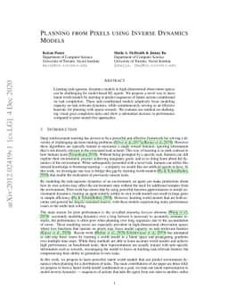 Planning from Pixels using Inverse Dynamics Models