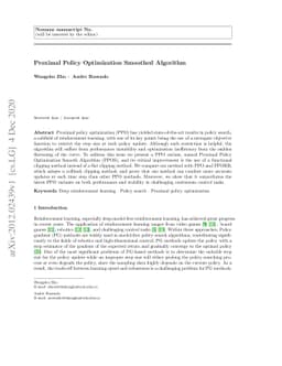 Proximal Policy Optimization Smoothed Algorithm