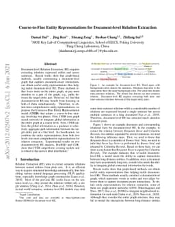 Coarse-to-Fine Entity Representations for Document-level Relation
  Extraction