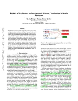 DDRel: A New Dataset for Interpersonal Relation Classification in Dyadic
  Dialogues