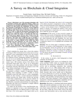 A Survey on Blockchain & Cloud Integration