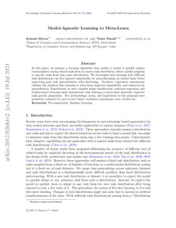 Model-Agnostic Learning to Meta-Learn