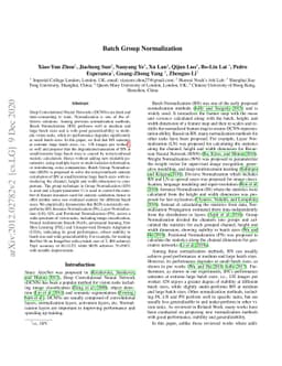 Batch Group Normalization