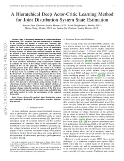 A Hierarchical Deep Actor-Critic Learning Method for Joint Distribution
  System State Estimation