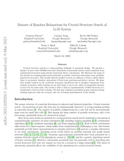 Dataset of Random Relaxations for Crystal Structure Search of Li-Si
  System