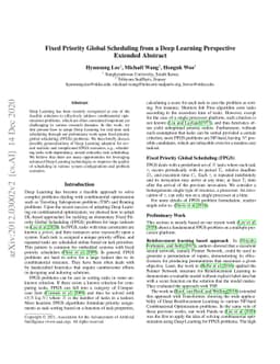 Fixed Priority Global Scheduling from a Deep Learning Perspective