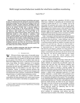 Multi-target normal behaviour models for wind farm condition monitoring