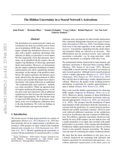 The Hidden Uncertainty in a Neural Networks Activations