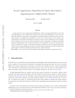 Several Approximation Algorithms for Sparse Best Rank-1 Approximation to
  Higher-Order Tensors