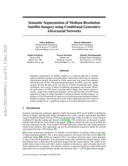 Semantic Segmentation of Medium-Resolution Satellite Imagery using
  Conditional Generative Adversarial Networks