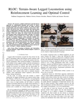 RLOC: Terrain-Aware Legged Locomotion using Reinforcement Learning and
  Optimal Control