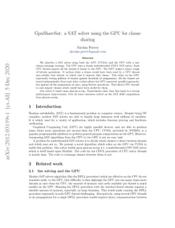 GpuShareSat: a SAT solver using the GPU for clause sharing