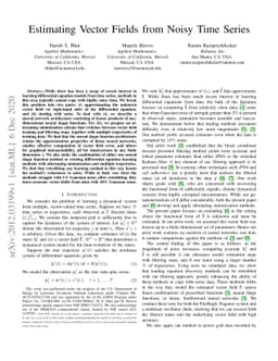 Estimating Vector Fields from Noisy Time Series