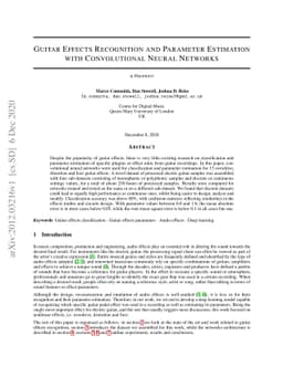 Guitar Effects Recognition and Parameter Estimation with Convolutional
  Neural Networks
