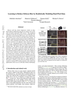 Learning to Reduce Defocus Blur by Realistically Modeling Dual-Pixel
  Data