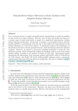 Towards Better Object Detection in Scale Variation with Adaptive Feature
  Selection