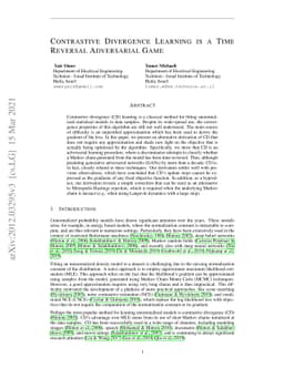 Contrastive Divergence Learning is a Time Reversal Adversarial Game