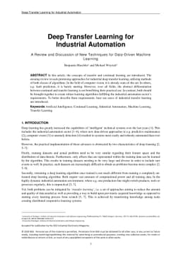 Deep Transfer Learning for Industrial Automation: A Review and
  Discussion of New Techniques for Data-Driven Machine Learning