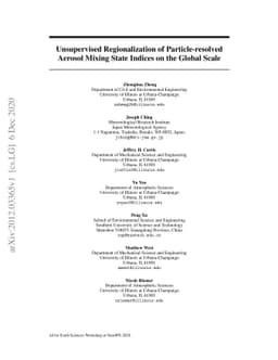 Unsupervised Regionalization of Particle-resolved Aerosol Mixing State
  Indices on the Global Scale