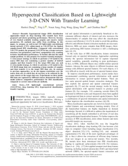 Hyperspectral Classification Based on Lightweight 3-D-CNN With Transfer
  Learning