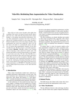 VideoMix: Rethinking Data Augmentation for Video Classification