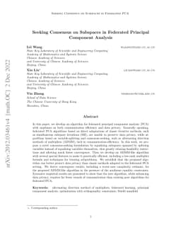 Seeking Consensus on Subspaces in Federated Principal Component Analysis