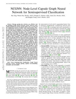 NCGNN: Node-Level Capsule Graph Neural Network for Semisupervised
  Classification