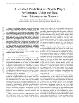 AI-enabled Prediction of eSports Player Performance Using the Data from
  Heterogeneous Sensors