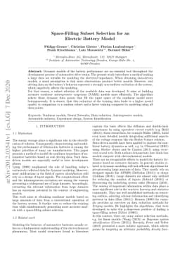 Space-Filling Subset Selection for an Electric Battery Model