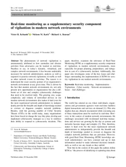 Real-time monitoring as a supplementary security component of
  vigilantism in modern network environments